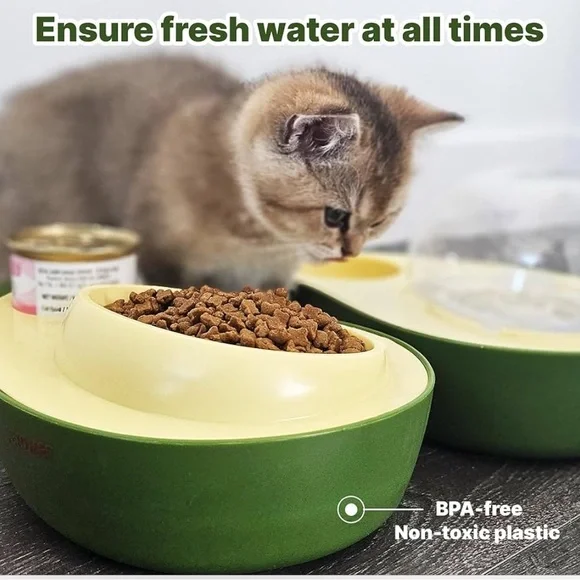 NIB Petomet 3 in 1 Small Avocado Shape Portable Pet Feeder Cats Dogs - Picture 2 of 7